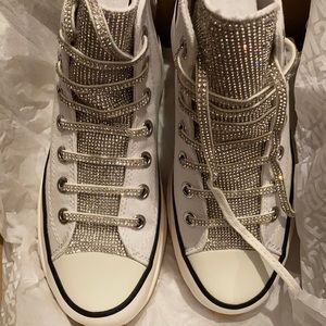 Steve Madden rhinestone high top tennis shoes